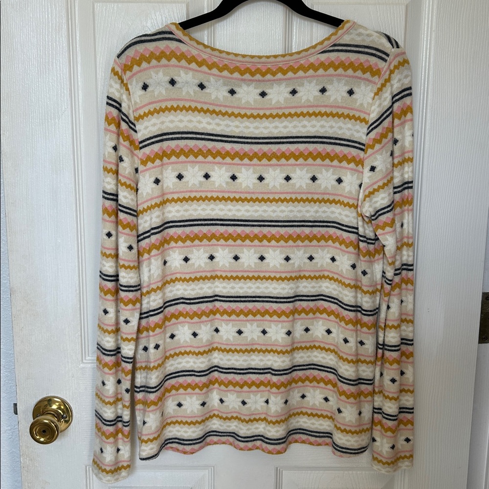 Style & Co. Multicolor Patterned Long Sleeve V Ne… - image 6